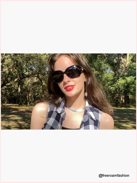 Vintage Oversized Rectangular Polarized UV Protection Sunglasses main image 5